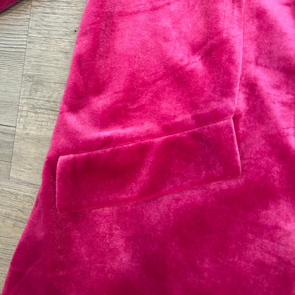 Skies Are Blue Curvy, Ruched 3/4 Sleeves Hot Pink Velvet Blazer size 1X - Picture 5 of 7
